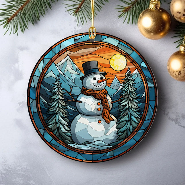 Snowman Christmas 2023 Ceramic Ornament - Charming Present
