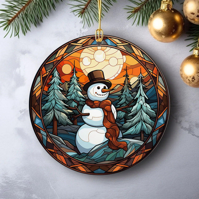 Snowman Christmas 2023 Ceramic Ornament - Charming Present