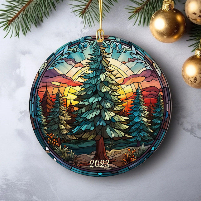 Christmas Tree 2023 Ceramic Ornament - Charming Present