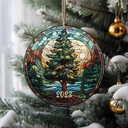 Christmas Tree 2023 Ceramic Ornament - Charming Present