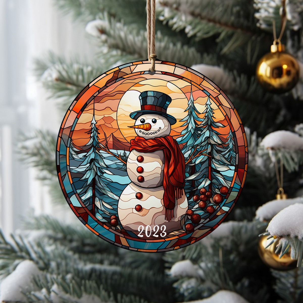 Snowman Christmas Ceramic Ornament