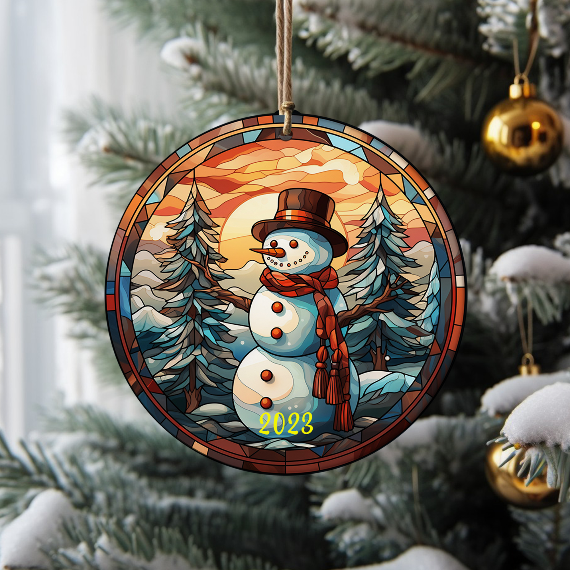 Snowman Christmas Ceramic Ornament