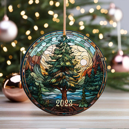 Christmas Tree 2023 Ceramic Ornament - Charming Present