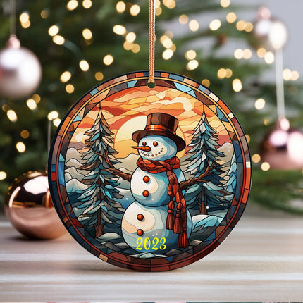 Snowman Christmas Ceramic Ornament - Charming Present