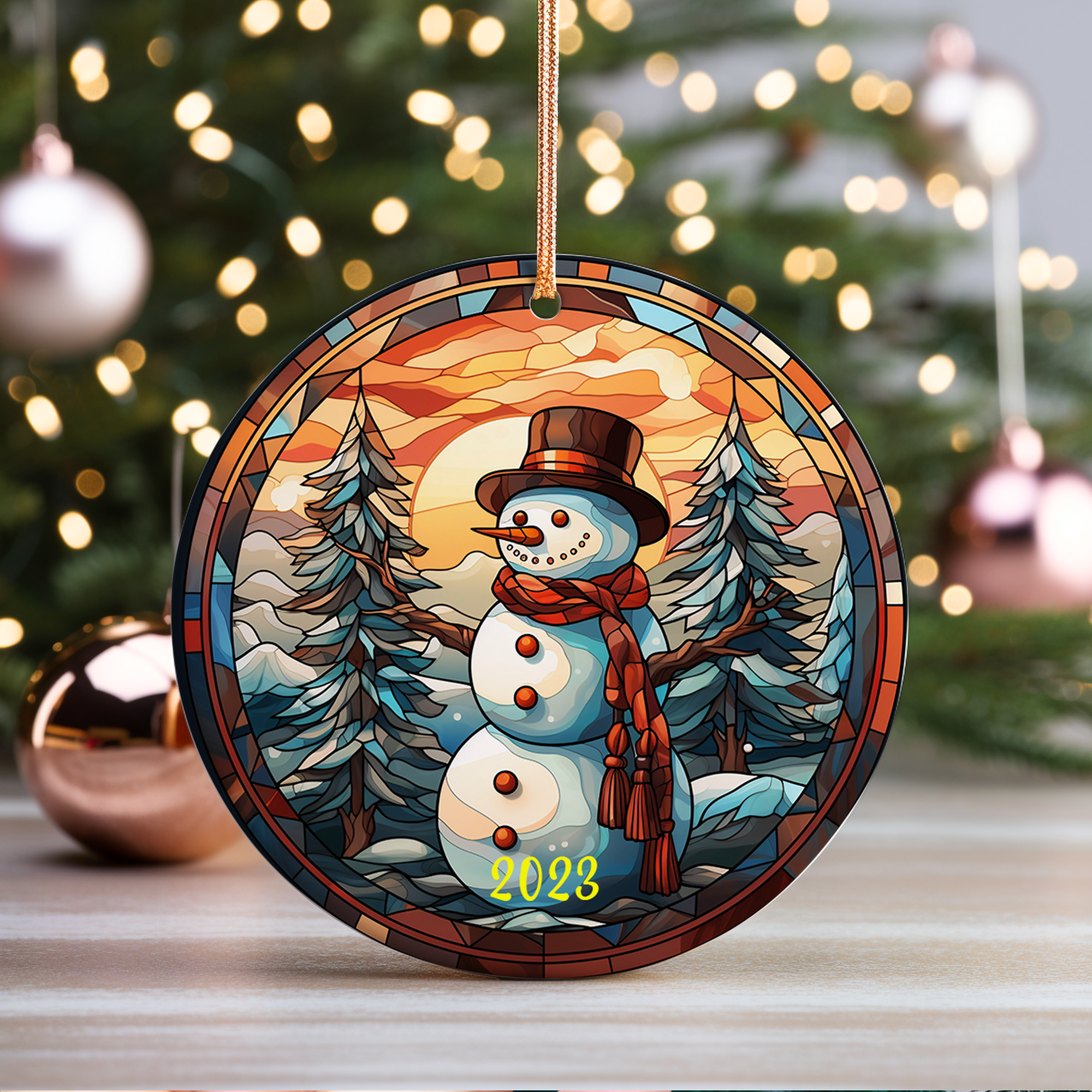 Snowman Christmas Ceramic Ornament