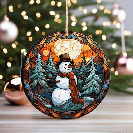 Snowman Christmas 2023 Ceramic Ornament - Charming Present