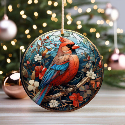 Cardinal Bird Christmas Ceramic Ornament - Charming Present