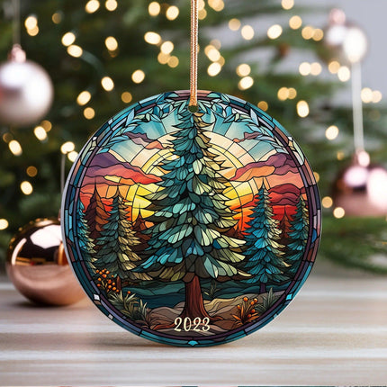 Christmas Tree 2023 Ceramic Ornament - Charming Present