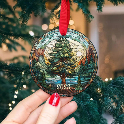 Christmas Tree 2023 Ceramic Ornament - Charming Present