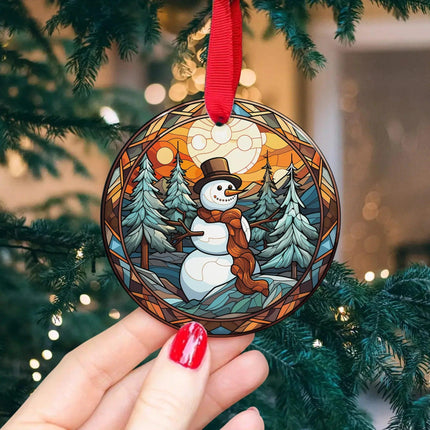 Snowman Christmas 2023 Ceramic Ornament - Charming Present