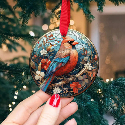 Cardinal Bird Christmas Ceramic Ornament - Charming Present
