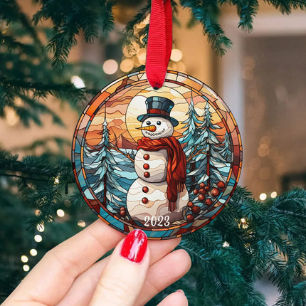 Snowman Christmas Ceramic Ornament - Charming Present