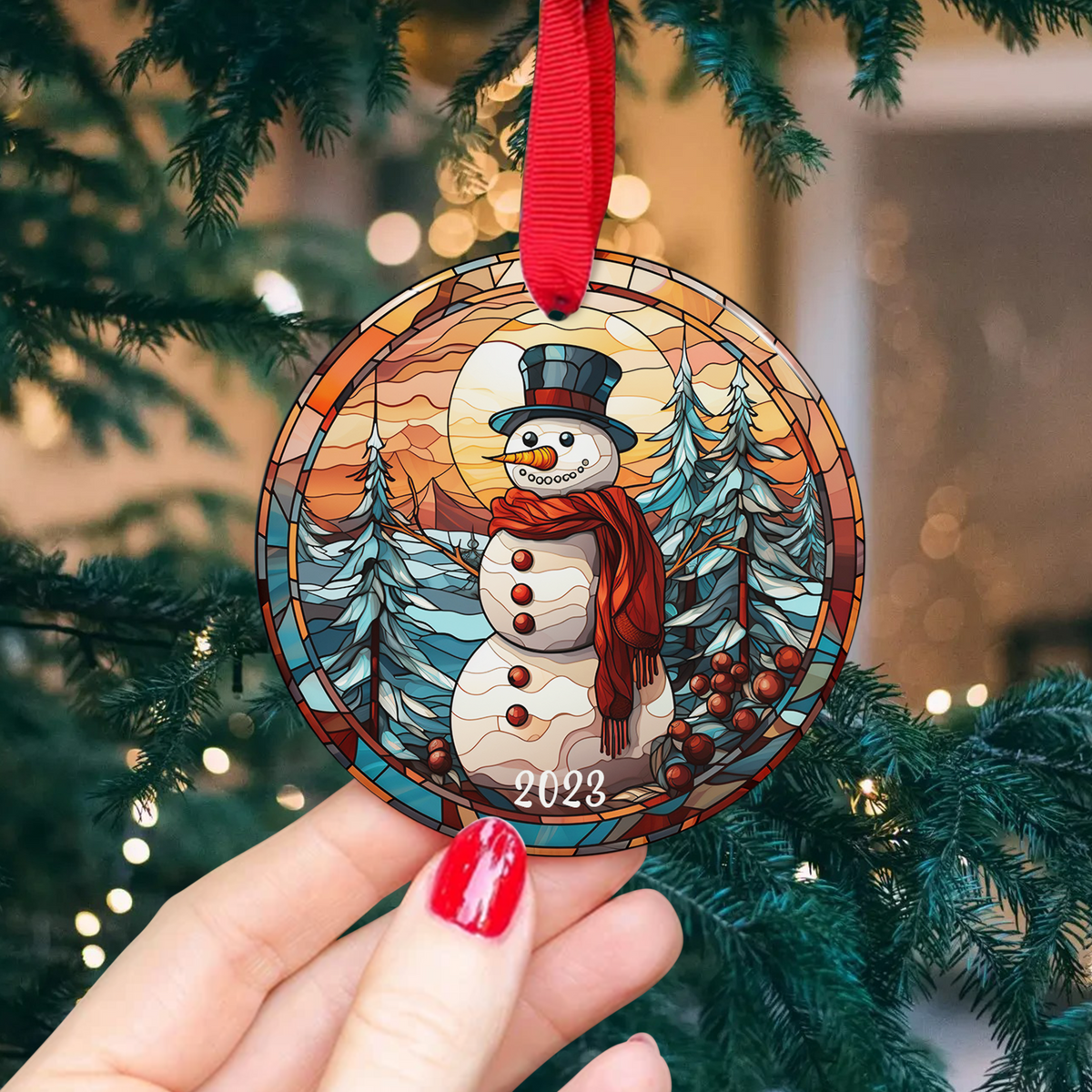 Snowman Christmas Ceramic Ornament