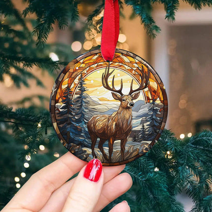 Deer Christmas Ceramic Ornament - Charming Present
