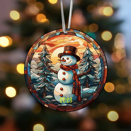 Snowman Christmas Ceramic Ornament - Charming Present