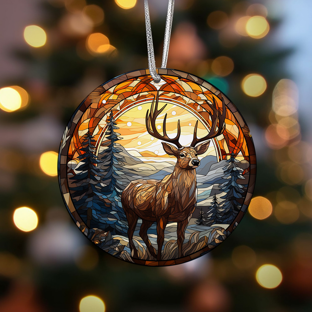 Deer Christmas Ceramic Ornament