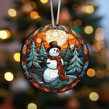 Snowman Christmas 2023 Ceramic Ornament - Charming Present