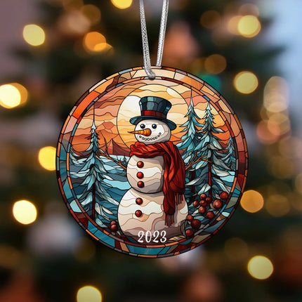Snowman Christmas Ceramic Ornament - Charming Present