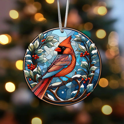 Cardinal Bird Christmas Ceramic Ornament - Charming Present