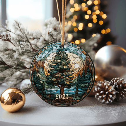 Christmas Tree 2023 Ceramic Ornament - Charming Present