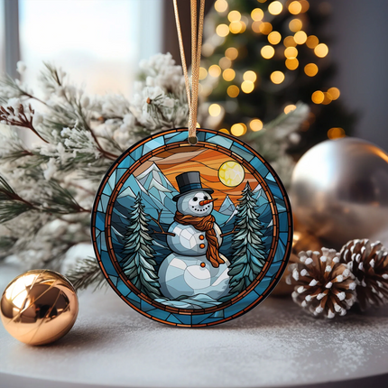 Snowman Christmas 2023 Ceramic Ornament - Charming Present
