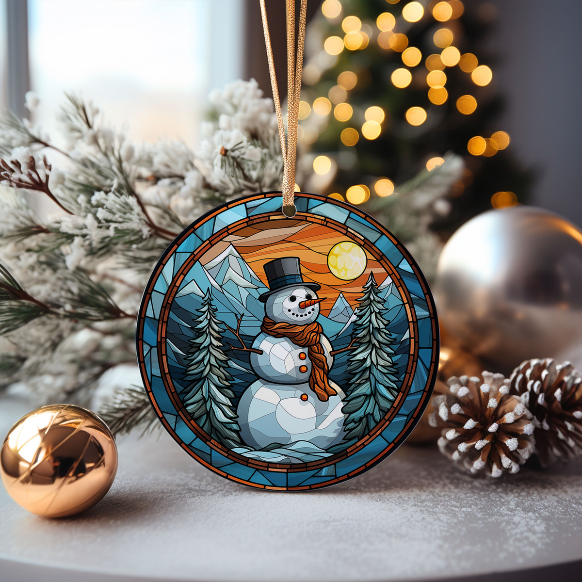 Snowman Christmas 2023 Ceramic Ornament