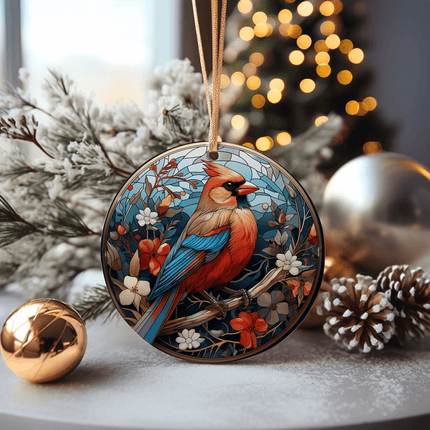 Cardinal Bird Christmas Ceramic Ornament - Charming Present
