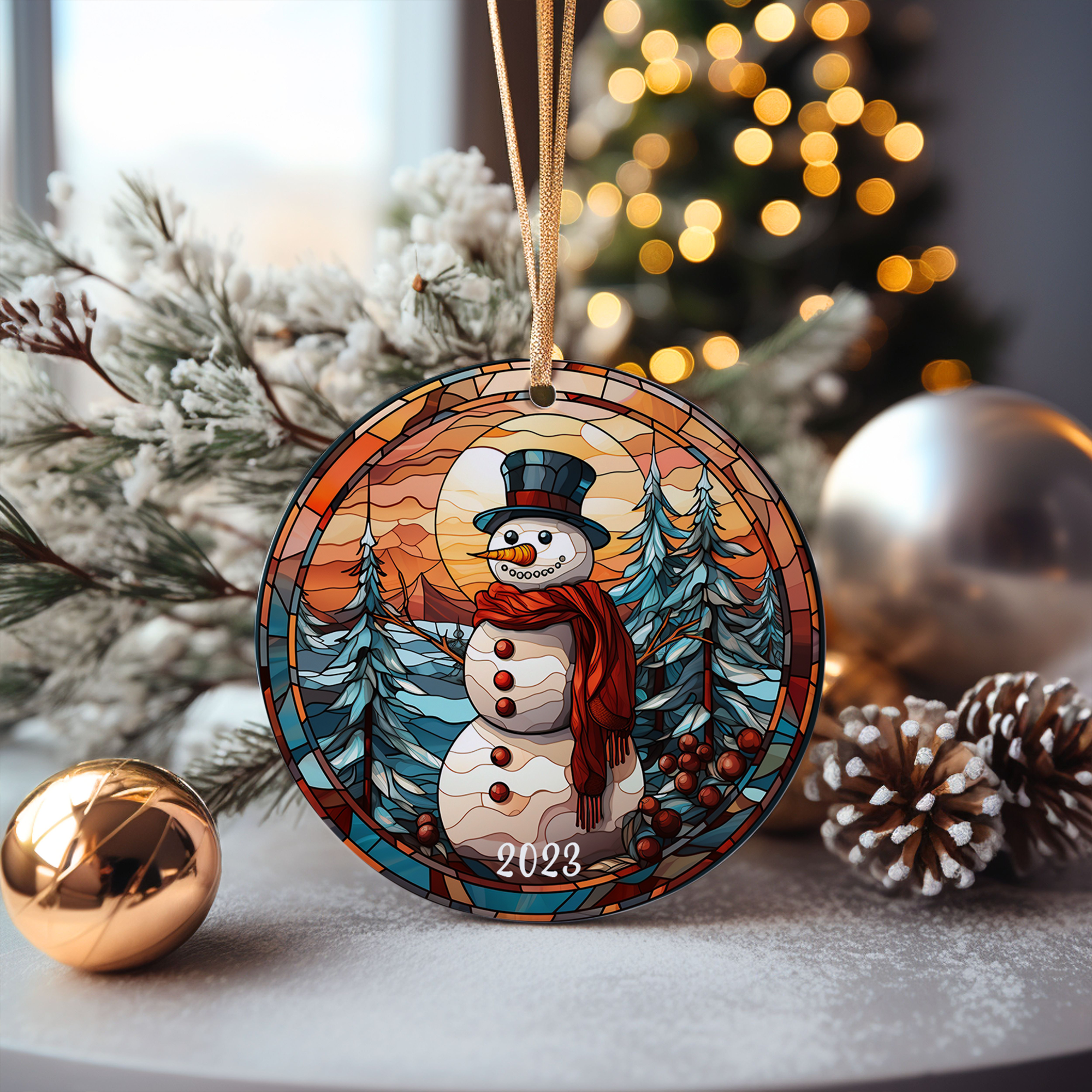 Snowman Christmas Ceramic Ornament