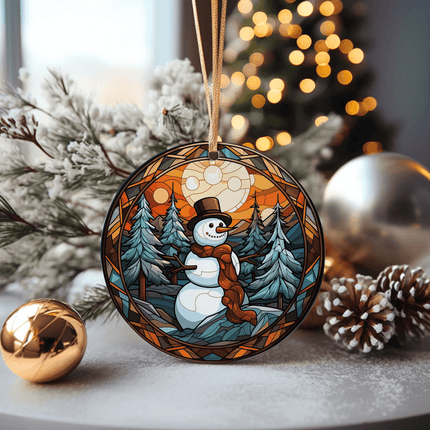 Snowman Christmas 2023 Ceramic Ornament - Charming Present