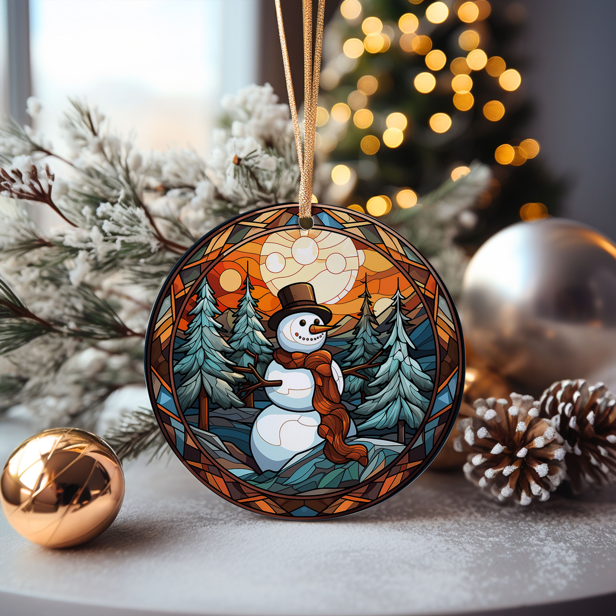 Snowman Christmas 2023 Ceramic Ornament