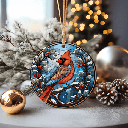 Cardinal Bird Christmas Ceramic Ornament - Charming Present