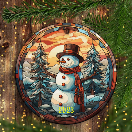Snowman Christmas Ceramic Ornament - Charming Present