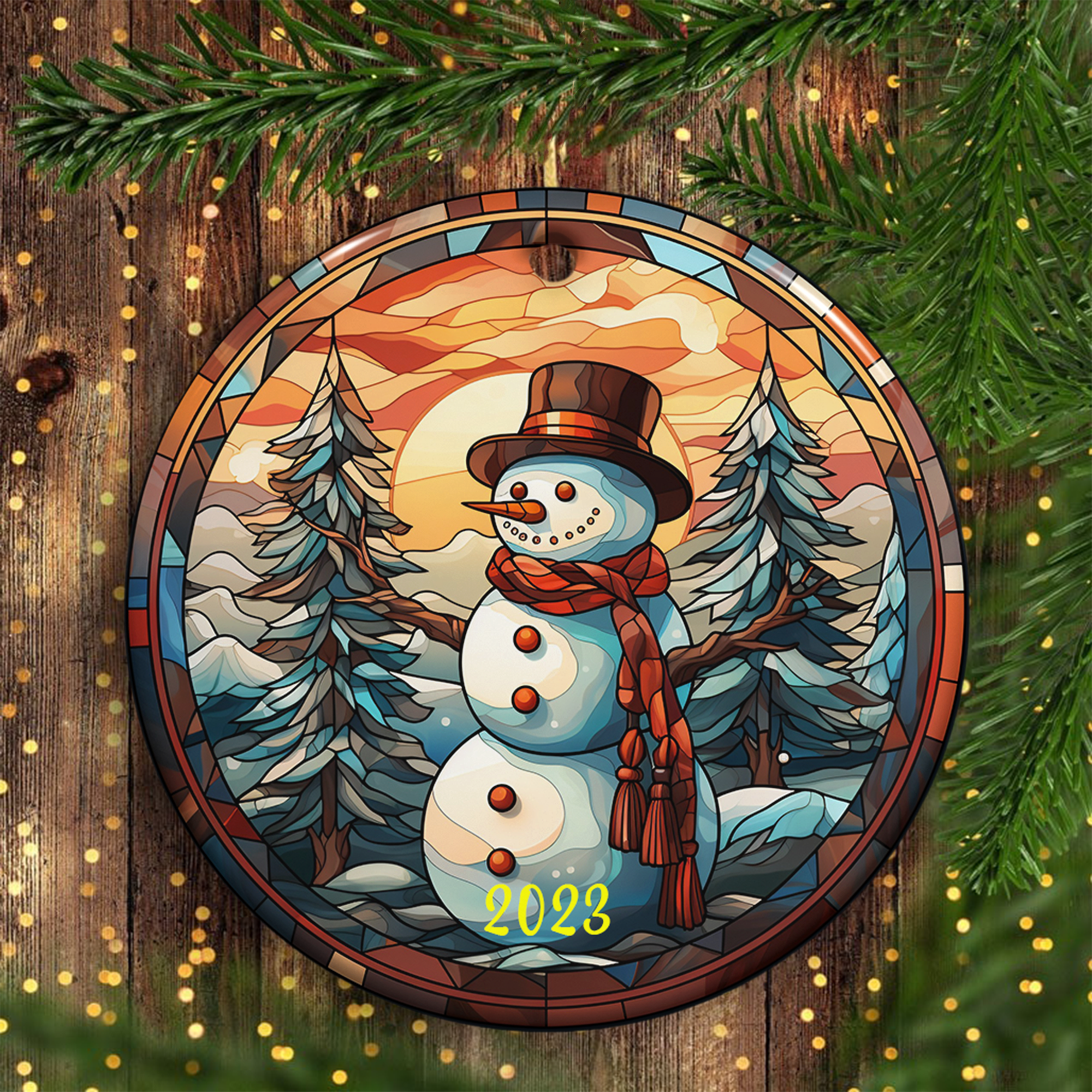 Snowman Christmas Ceramic Ornament