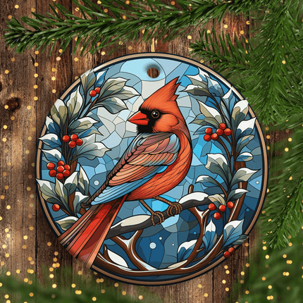 Cardinal Bird Christmas Ceramic Ornament - Charming Present