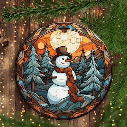 Snowman Christmas 2023 Ceramic Ornament - Charming Present