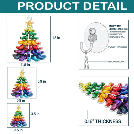 Crocin' around the Christmas Tree Window Hanging - Crocs Stack Tree ornament - Charming Present