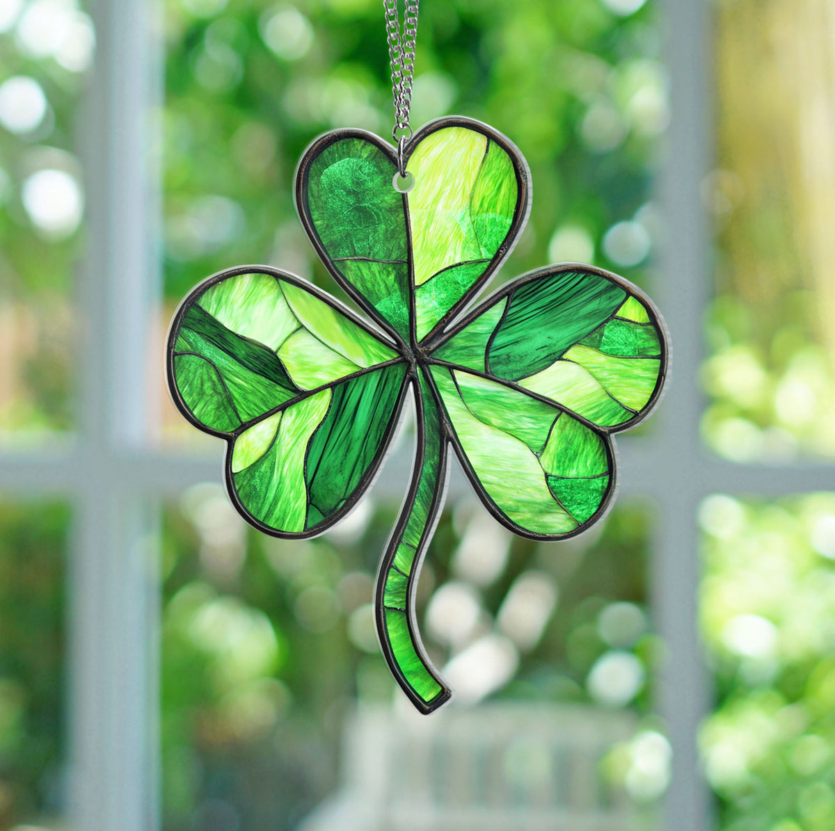 Shamrock Window Hanging Ornament - Clover Windown Hanging Sign - St Patricks Day Gift
