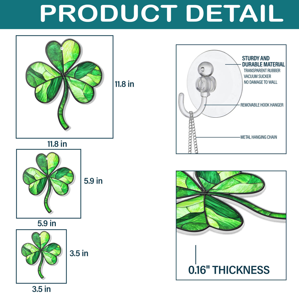 Shamrock Window Hanging Ornament - Clover Windown Hanging Sign - St Patricks Day Gift