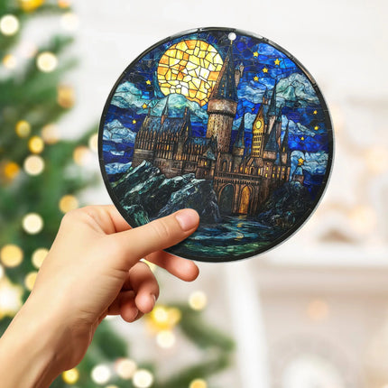 Wizard Castle Acrylic Window Hanging - Fantasy Book Reader Gift - Magical Castle Acrylic Window Hanging - Charming Present