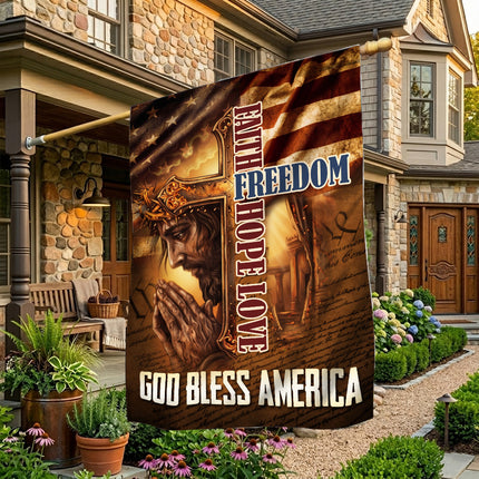 God Bless America Faith Hope Love Freedom Flag