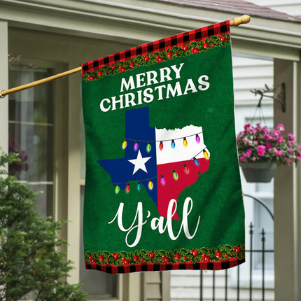 Texas State Merry Christmas Y'all Flag - Charming Present