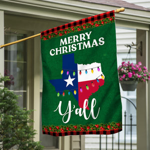 Texas State Merry Christmas Y'all Flag