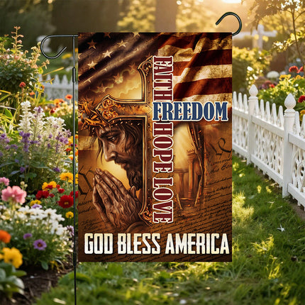 God Bless America Faith Hope Love Freedom Flag