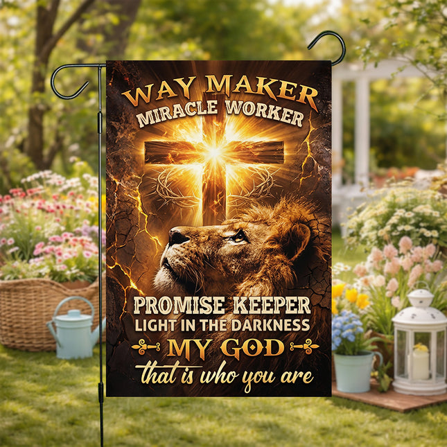 Way Maker Miracle Worker Promise Keeper Flag