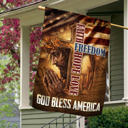 God Bless America Faith Hope Love Freedom Flag