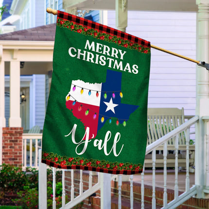 Texas State Merry Christmas Y'all Flag - Charming Present