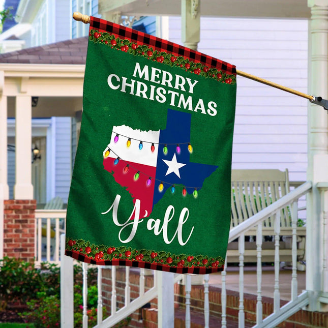 Texas State Merry Christmas Y'all Flag - Charming Present
