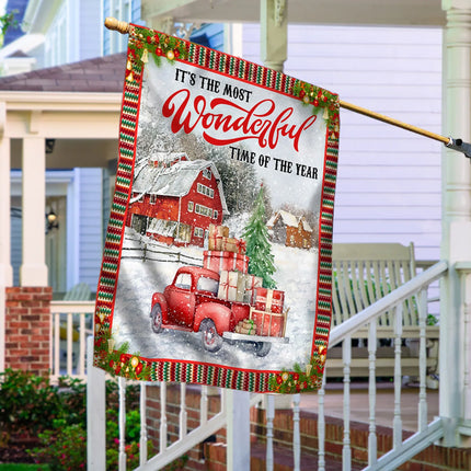 It's The Most Wonderful Time Of The Year Christmas Flag - Charming Present