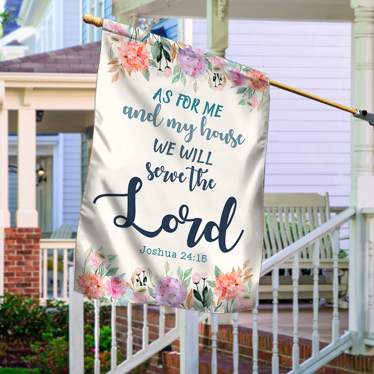 Serve Lord Christian Flag As For Me And My House Flag