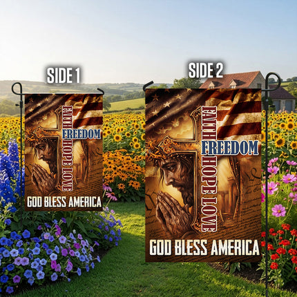 God Bless America Faith Hope Love Freedom Flag